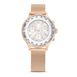 Nova chrono watch, Swiss Made, Metal bracelet, Rose gold tone, Rose gold-tone finish