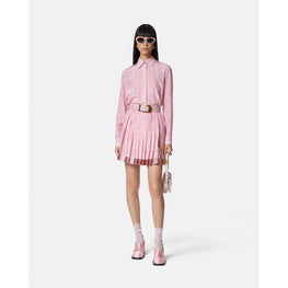Women Barocco Pleated Mini Skirt - Pink