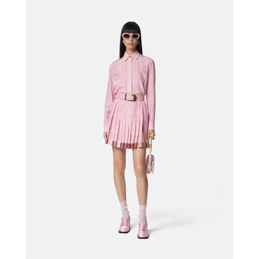 Women Barocco Pleated Mini Skirt - Pink