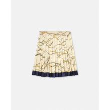 Women Greca Nautical Pleated Skirt - Gold
