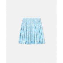 Women Barocco Silk Pleated Skirt - Blue