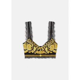 Women Barocco Bralette Top - Black