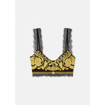 Women Barocco Bralette Top - Black
