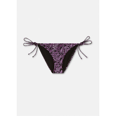 Women Versace Allover Bikini Bottoms - Black