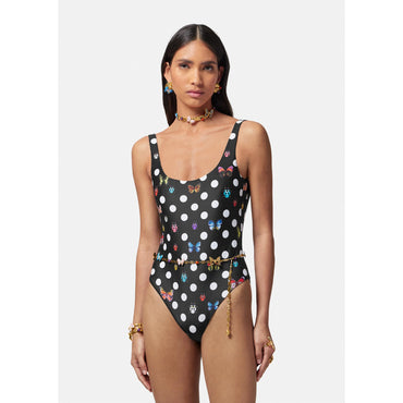 Women Butterflies One-piece Swimsuit - Black