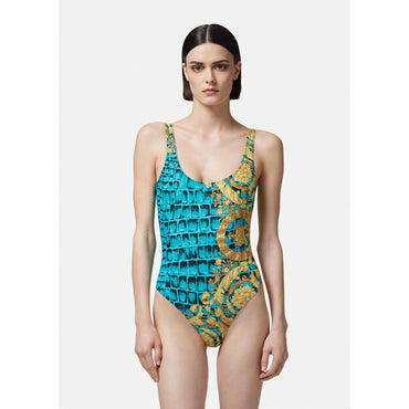 Women Baroccodile One-Piece Swimsuit - Multicolor