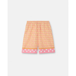 Men Versace Allover Cotton Blend Shorts - Pink