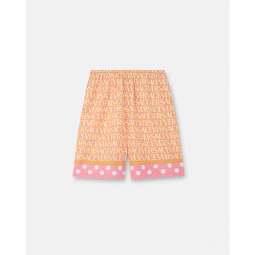 Men Versace Allover Cotton Blend Shorts - Pink