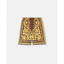 Men Baroccodile Silk Shorts - Black