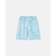 Men Barocco Silk Shorts - Blue