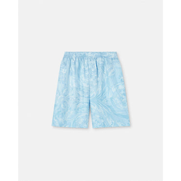 Men Barocco Silk Shorts - Blue