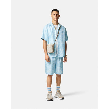 Men Barocco Silk Shorts - Blue