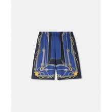 Men Versace Nautical Silk Shorts - Blue