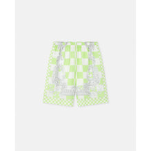 Men Medusa Contrasto Silk Shorts - Green