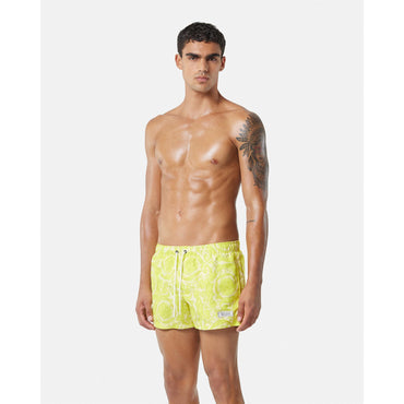 Men Barocco Swim Shorts - Yellow