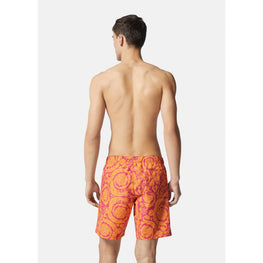 Men Barocco Silhouette Boardshorts - Orange
