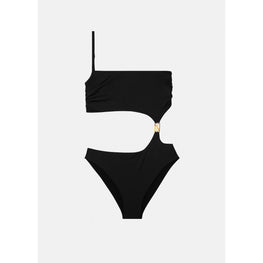 Women Greca Goddess Cutout Swimsuit - Black