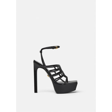 Women Greca Maze Platform Sandals 140 mm - Black
