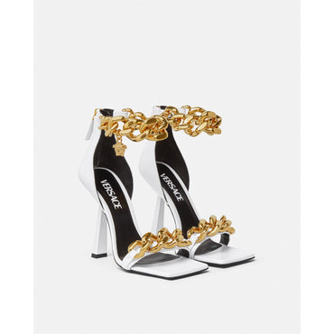 Women Chain Sandals 110 mm - White