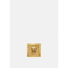 Men Medusa Square Ring - Gold