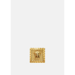 Men Medusa Square Ring - Gold