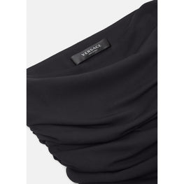 Women Ruche Midi Skirt - Black