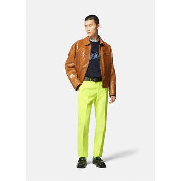 Men Tailored Formal Trousers - Yellow