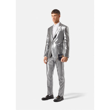 Men Suit Trousers - Silver