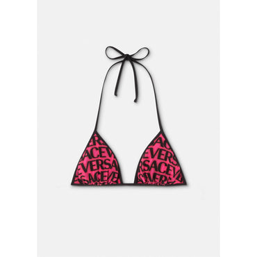 Women Versace Allover Reversible Bikini Top - Pink