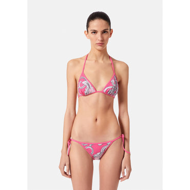 Women Silver Baroque Reversible Bikini Bottoms - Pink