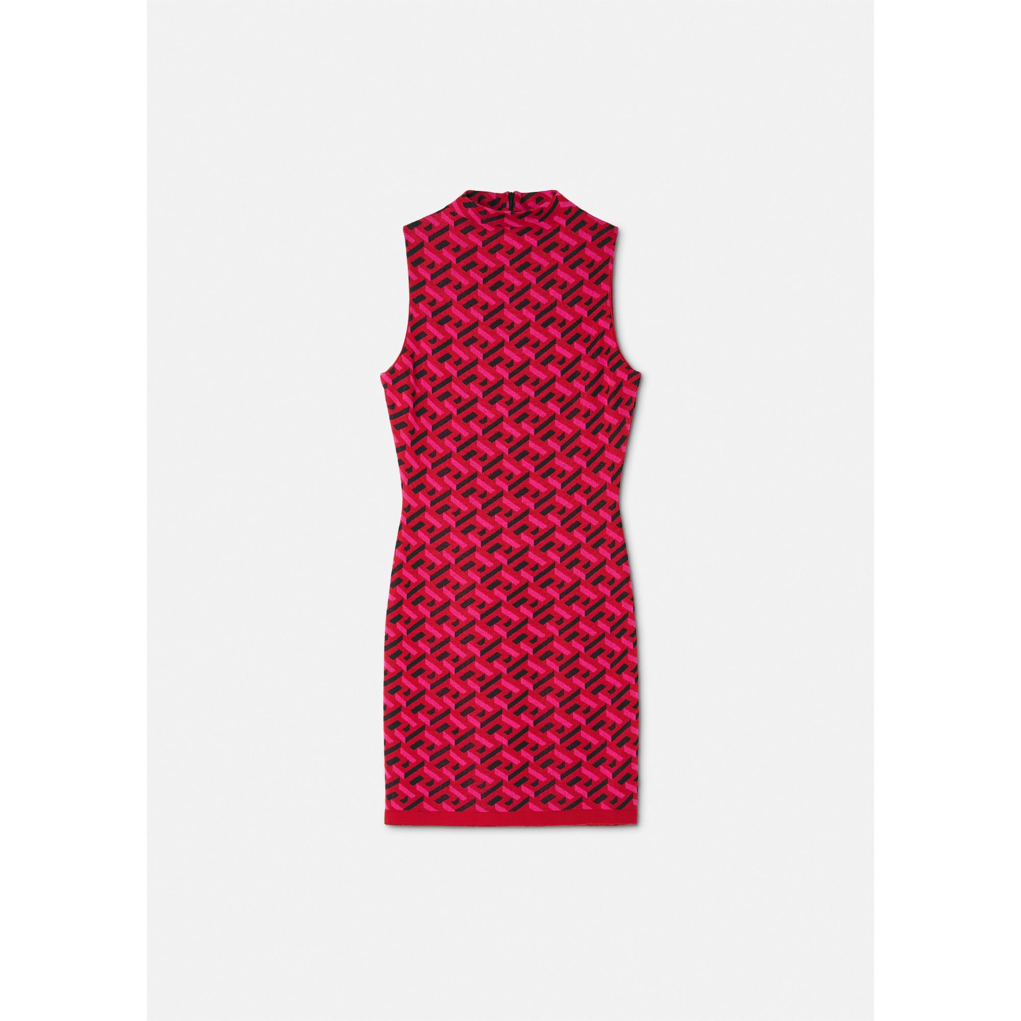 Women La Greca Jacquard Mini Dress - Pink