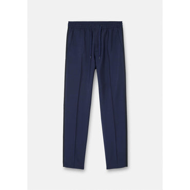 Men La Greca Jacquard Mohair Trousers - Navy