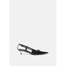 Women Pin-Point Laced Slingback Pumps 40 mm - Black