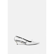 Women Pin-Point Laced Slingback Pumps 40 mm - White
