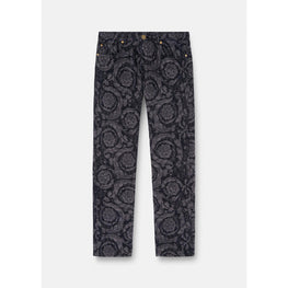 Men Barocco Silhuette Regular-Fit Jeans - Black