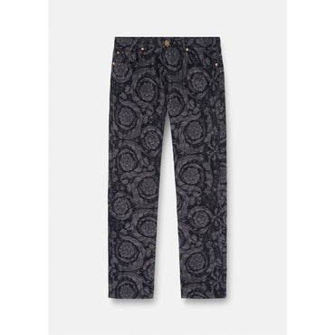 Men Barocco Silhuette Regular-Fit Jeans - Black