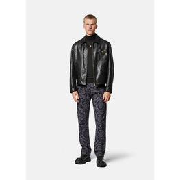 Men Barocco Silhuette Regular-Fit Jeans - Black