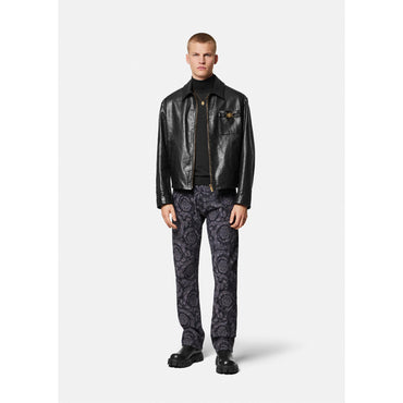 Men Barocco Silhuette Regular-Fit Jeans - Black