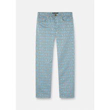 Men Versace Allover Regular-Fit Jeans - Blue