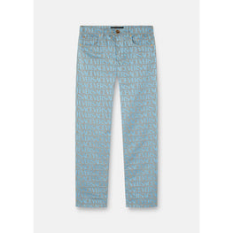 Men Versace Allover Regular-Fit Jeans - Blue