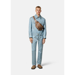 Men Versace Allover Regular-Fit Jeans - Blue