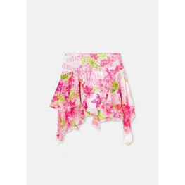 Women Logo Orchid Silk Mini Skirt - Pink