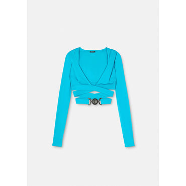 Women Medusa '95 Crop Hoodie Top - Blue