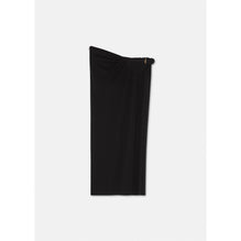 Women Rolled Pencil Skirt - Black
