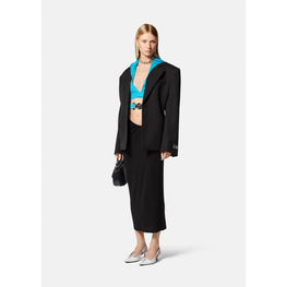 Women Rolled Pencil Skirt - Black