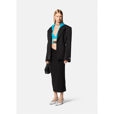 Women Rolled Pencil Skirt - Black