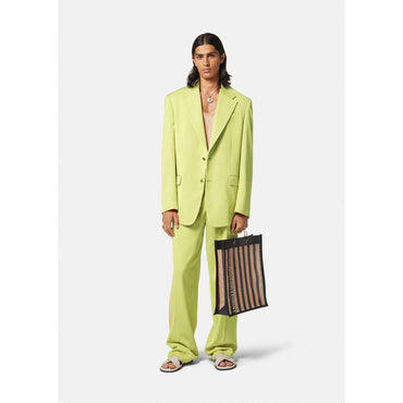 Men Wide Leg Formal Trousers - Green