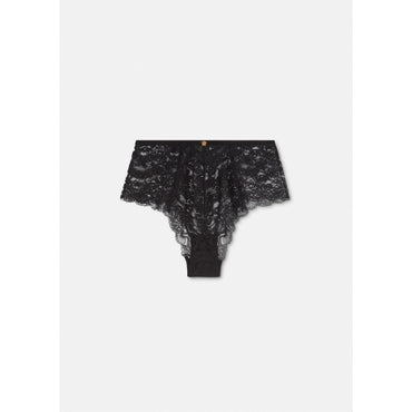 Women Lace High Waist Briefs - Black