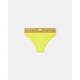 Women Greca Border Bikini Bottoms - Yellow