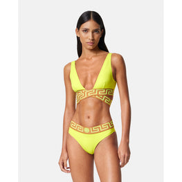Women Greca Border Bikini Bottoms - Yellow